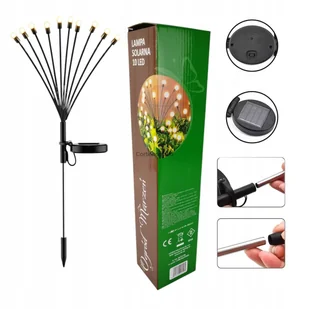 LAMPA SOLARNA KULKI 10 LED WBIJANE LAMPKI 73CM CZUJNIK KULECZKI DRZEWKO - Lampy ogrodowe - miniaturka - grafika 1