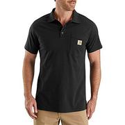 Koszulki męskie - Carhartt Męska koszulka polo Force Cotton Delmont Pocket, Czarny, S - miniaturka - grafika 1