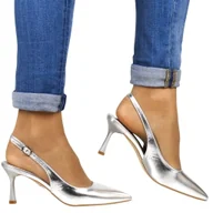 Czółenka - CZÓŁENKA BEZ PIĘTY COMER AH75 SREBRNE - miniaturka - grafika 1