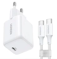 Ładowarki do telefonów - Ładowarka Sieciowa Ugreen X513 30W Gan 1X Usb-C + Kabel Usb-C 1M - Biała - miniaturka - grafika 1