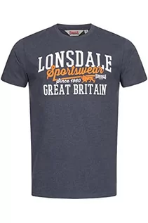 Koszulki męskie - Lonsdale Dervaig T-shirt męski, Marl Navy/Orange/White, M - grafika 1
