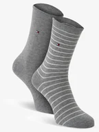 Skarpetki damskie - Tommy Hilfiger Skarpety pakowane po 2 szt. Kobiety Bawełna szary w paski, 35-38 - miniaturka - grafika 1