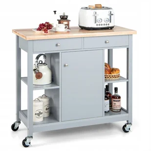 Wyspa kuchenna na kółkach Wózek kuchenny 99 x 46 x 90 cm - Wózki kuchenne - miniaturka - grafika 1