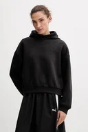 Bluzy damskie - Puma bluza damska kolor czarny z kapturem gładka 632051 - miniaturka - grafika 1