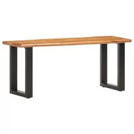 Ławki do przedpokoju - vidaXL Ławka z naturalną krawędzią, 110 cm, drewno akacjowe i stal vidaXL - miniaturka - grafika 1
