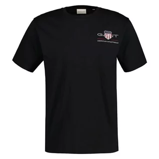 Koszulki męskie - GANT Męski t-shirt REG Archive Shield EMB SS, czarny, standardowy, czarny, XL - grafika 1