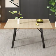 Stoły - Rozkładany drewniany stół jadalny 140/180*80 cm, nowoczesny design, solidna podstawa ze stopu, dla 4-6 osób - miniaturka - grafika 1
