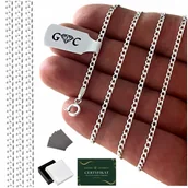 Naszyjniki męskie - PEŁNY ŁAŃCUSZEK MĘSKI SREBRO 925 60cm SOLIDNY I WTRZYMAŁY PANCERKA + - Golden Celebrity - miniaturka - grafika 1