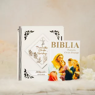 Biblia W Pudełku Z Grawerem Pamiątka Chrztu Świętego Obc-2 - Pamiątka Pierwszej Komunii Świętej - miniaturka - grafika 1