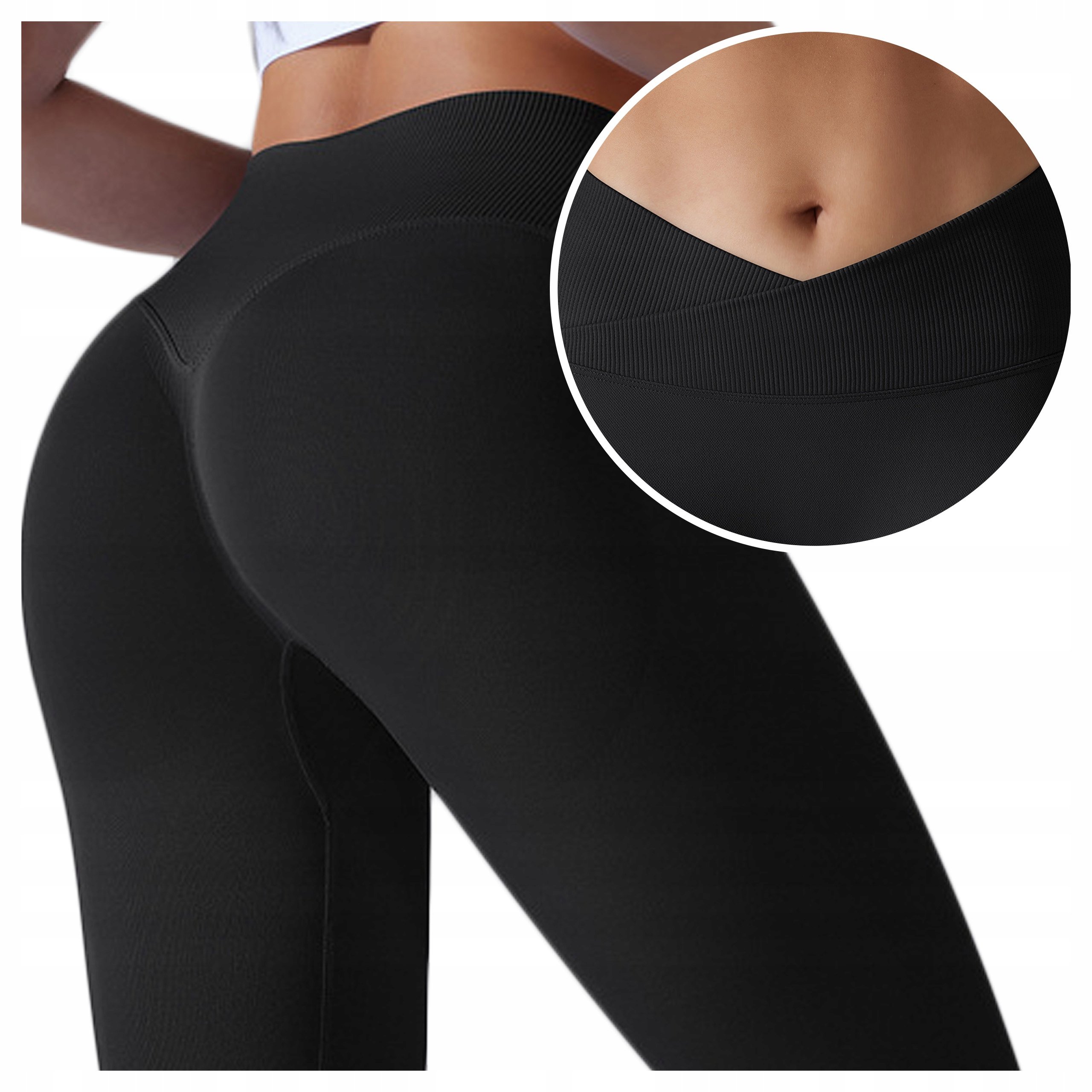 Legginsy sportowe Leginsy Push Up Modelujące z marszczeniem Wysoki Stan M