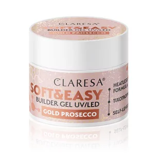 Claresa - Żel budujący SOFT&EASY builder gel gold prosecco 90g - Żele do paznokci - miniaturka - grafika 3