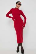 Sukienki - Patrizia Pepe sukienka kolor czerwony midi dopasowana - miniaturka - grafika 1