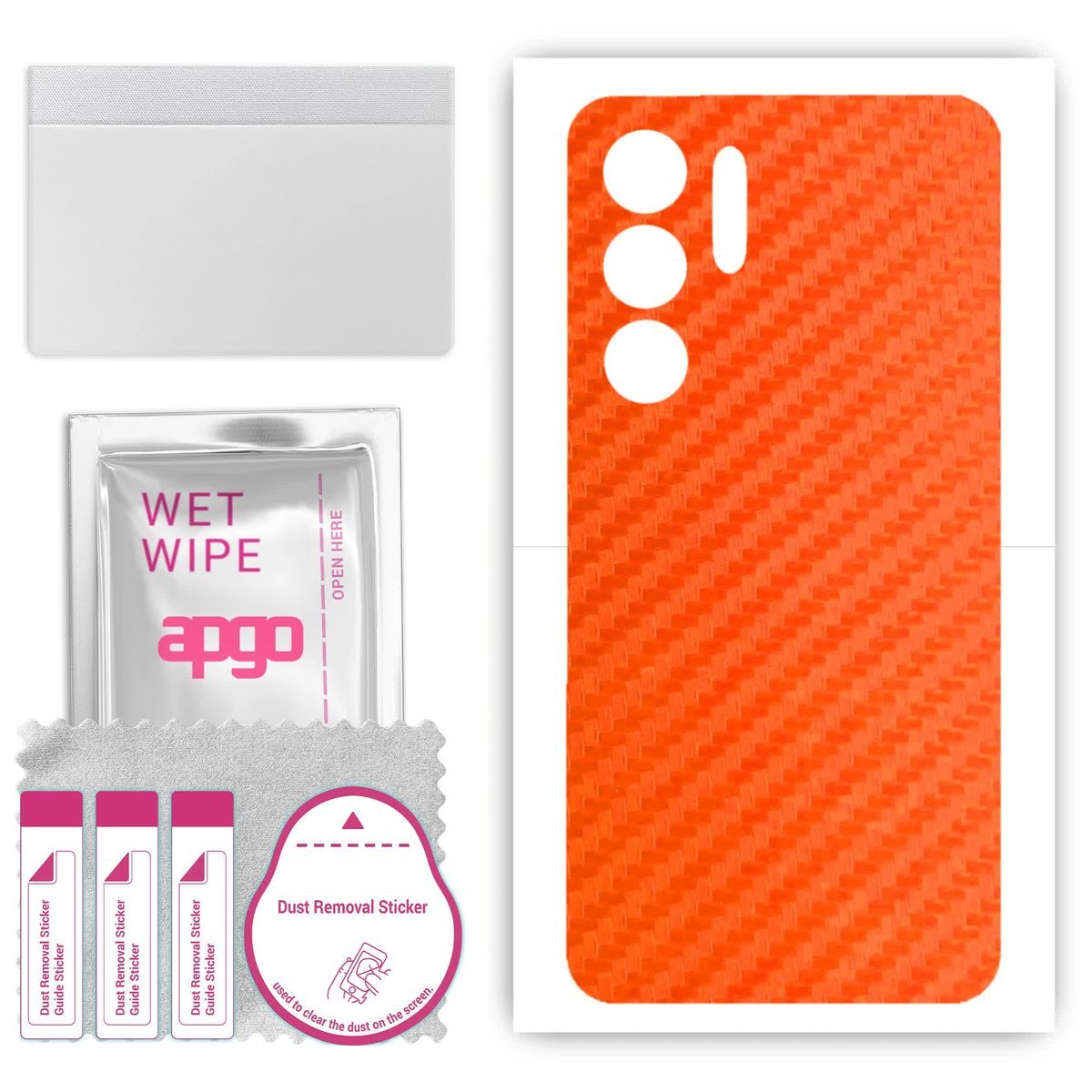 Folia naklejka skórka strukturalna na TYŁ do ZTE Nubia Red Magic 9S Pro - Carbon Pomarańczowy - apgo SKINS