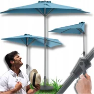 PARASOL BALKONOWY PÓŁOKRĄGŁY NA BALKON PÓŁPARASOL 250cm TURKUSOWY