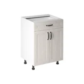 Szafki kuchenne - Szafka Dolna Stojąca 1 Szuflada 2 Drzwi D60S1 Royal Gała Meble Sosna Nordycka, Biały - miniaturka - grafika 1