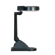 Lampy stojące - Lampa stołowa z lupą powiększającą, czarna - miniaturka - grafika 1