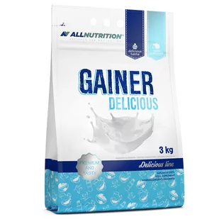 ALLNUTRITION Odżywka węglow-białkowa GAINER DELICIOUS 1000g STRAWBERRY ICE CREAM unisex 5902837734361 - Odżywki na masę - miniaturka - grafika 1