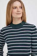 Swetry damskie - Pepe Jeans sweter damski kolor zielony lekki z półgolfem - miniaturka - grafika 1