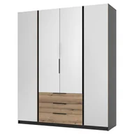 Szafy - Szafa z lustrem KAJA BL/EV 4LUS3S Dąb evoke, czarny - miniaturka - grafika 1