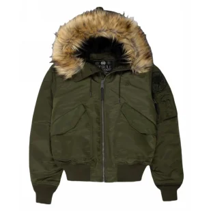 Kurtka zimowa z kapturem Pit Bull Harvest '24 - Oliwkowa  M - Odzież taktyczna i umundurowanie - miniaturka - grafika 1