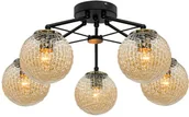 Lampy sufitowe - Mdeco Modernistyczna LAMPA sufitowa ELM2100/5 BLACK MDECO szklana OPRAWA loftowa balls czarna ELM2100/5 BLACK - miniaturka - grafika 1
