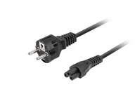 Kable - Lanberg kabel zasilający CEE 7/7 - C5 1.8m VDE prosty czarny koniczynka - miniaturka - grafika 1