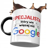 Kubki - Kubek Czarny Dla Specjalisty Wie Więcej niż Google z Nadrukiem ze Zdjęciem + Opakowanie na prezent (wzór 01) - miniaturka - grafika 1