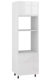 Rimini Słupek Pod Zabudowę Piekarnika/Mikrofalówki Lewy Dpp-60-38-197 Biały Połysk - Meble kuchenne - miniaturka - grafika 1