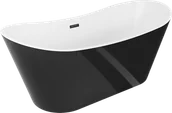 Wanny - Mexen Montana wanna wolnostojąca 170 x 80 cm, biała/czarna, przelew czarny - 52011708075-70 - miniaturka - grafika 1