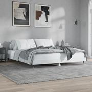 Łóżka - Rama łóżka, biała, 160x200 cm, materiał drewnopochodny Lumarko! - miniaturka - grafika 1