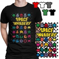 Koszulki męskie - KOSZULKA T-SHIRT MĘSKI WZORY WYBÓR - GRY SPACE INVADERS ŚWIĘTA - L - miniaturka - grafika 1