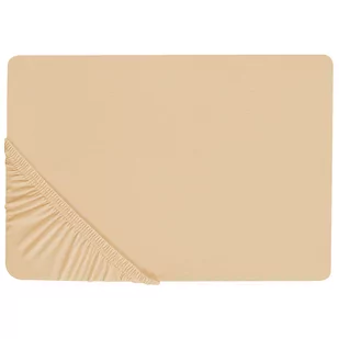 Bawełniane prześcieradło z gumką 90 x 200 cm piaskowe JANBU - Prześcieradła - miniaturka - grafika 1