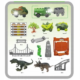 TOR WYŚCIGOWY KOLEJKA ELEKTRYCZNA DINOZAURY ZESTAW DLA DZIECI XXL 169 EL - Zabawki zdalnie sterowane - miniaturka - grafika 1