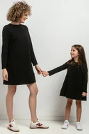 Komplety damskie - Komplet sukienek trapezowych dla mamy i córki, model 36, czarny - miniaturka - grafika 1