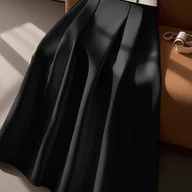 Spódnice - TEMU Elegancka damska plisowana spódnica maxi z wysokim stanem i paskiem - jednolita, długa spódnica w kształcie litery A na każdą porę roku, idealna - miniaturka - grafika 1