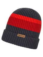 Czapki damskie - Ziener Czapka damska/męska Indri/dziergana, modna, trójkolorowa, ombre.hot red, rozmiar uniwersalny - miniaturka - grafika 1