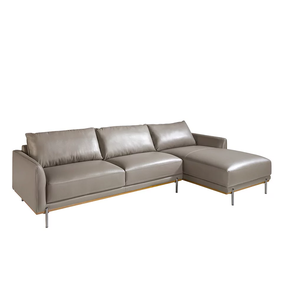 Sofa Chaiselongue (R) Ze Skóry I Przyciemnianej Stali  6154 Angel Cerda