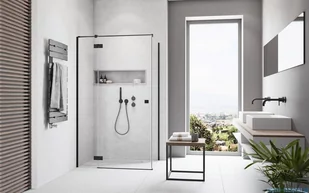 Radaway Essenza Black Kdj kabina 80x110cm lewa szkło przejrzyste 1385043-54-01L/1384053-01-01 - Kabiny prysznicowe - miniaturka - grafika 4
