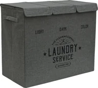 Kosze na bieliznę - Kosz na pranie 3 komory - 84L kosz na pranie antracytowy z pokrywą - Organizer na pranie - miniaturka - grafika 1