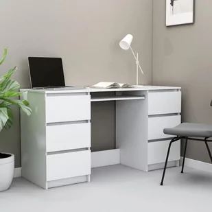 vidaXL Biurko, białe, 140x50x77 cm, płyta wiórowa vidaXL - Biurka - miniaturka - grafika 1