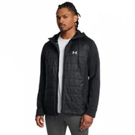 Kurtki męskie - Męska kurtka treningowa Under Armour Armour Fleece Swacket - czarna - miniaturka - grafika 1