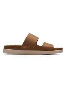 Clarks Skórzane klapki "Sunder Coast" w kolorze jasnobrązowym - Klapki i japonki męskie - miniaturka - grafika 1