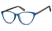 Okulary korekcyjne, oprawki, szkła - Sunoptic Oprawki korekcyjne okulary Kocie Oczy zerówki CP127B niebiesko-czarne - miniaturka - grafika 1
