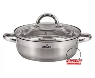 ZILNER ZILNER GARNEK STAL.NIERDZ PŁASKI 3.5L 24CM ZILNER ZL-7403 ZL-7403 - Garnki - miniaturka - grafika 1