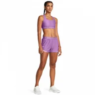 Spodnie sportowe damskie - Damskie spodenki treningowe Under Armour Play Up Short 3.0 - fioletowe - UNDER ARMOUR - miniaturka - grafika 1