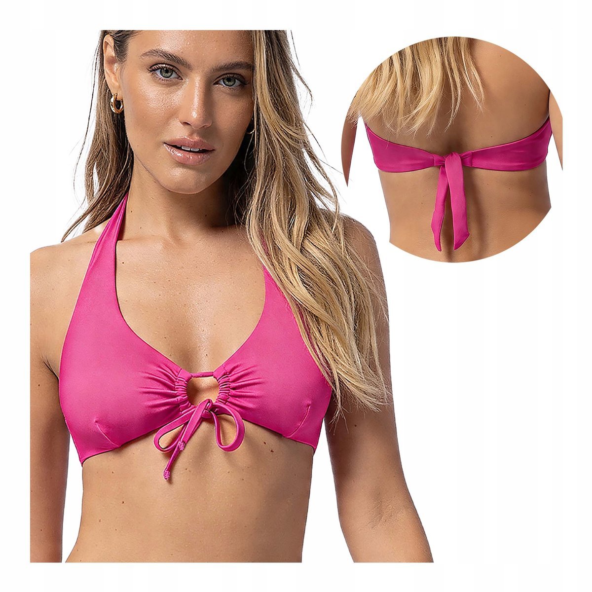 Góra od stroju kapielowego bikini bez fiszbin biustonosz miękki 90C Sielei