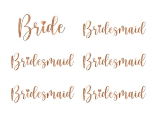 Naklejki na kieliszki Bride i Bridesmaid - 6 szt. - Wieczór panieński i kawalerski - miniaturka - grafika 1