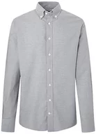 Koszule męskie - Hackett London Męska koszula flanelowa w pepitkę, Szary (ciemnoszary), S - miniaturka - grafika 1