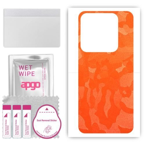folia naklejka skórka strukturalna na TYŁ do Xiaomi 14 - Moro Camo Pomarańczowy - apgo SKINS