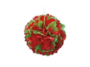 Unique Dekoracja wisząca pompon czerwono-zielona - 1 szt. U62861 - Ozdoby bożonarodzeniowe - miniaturka - grafika 1